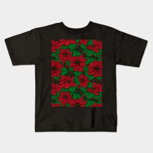 Poinsettia, Christmas pattern Kids T-Shirt